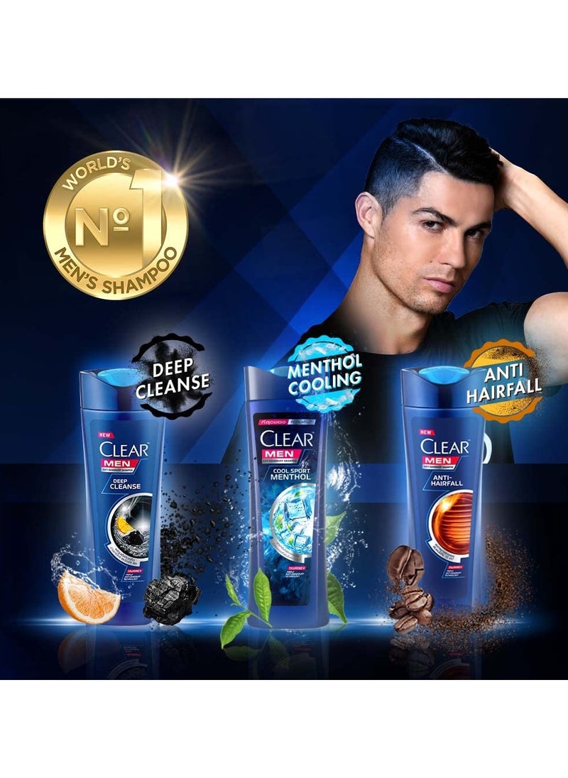 Men Cool Sport Menthol Anti-Dandruff Shampoo with Vitamin B3 & Taurine for Greasy Scalp, Removes Germs, Dirt & Flakes, Triple Anti-Dandruff Technology, Refreshing Fragrance (310 ml)