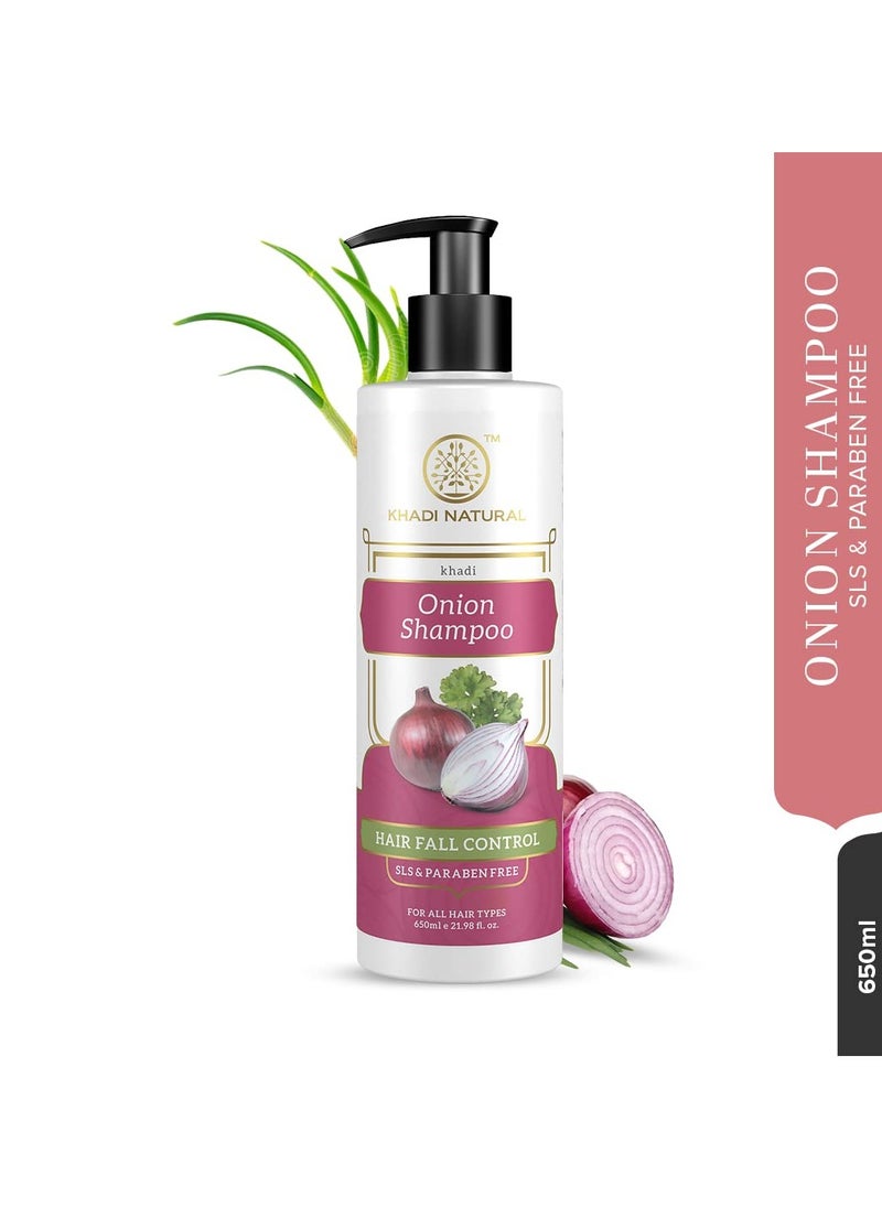 Natural Onion Shampoo/Cleanser | SLS & Paraben Free |Scalp nourishing formula|Controls dandruff and hairfall|Paraben free|Suitable for All Hair Types| 650 ml