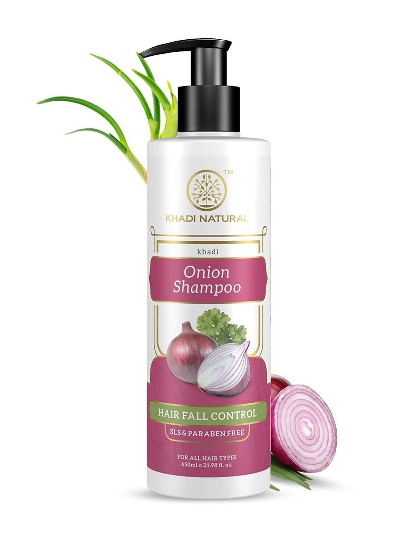 Natural Onion Shampoo/Cleanser | SLS & Paraben Free |Scalp nourishing formula|Controls dandruff and hairfall|Paraben free|Suitable for All Hair Types| 650 ml
