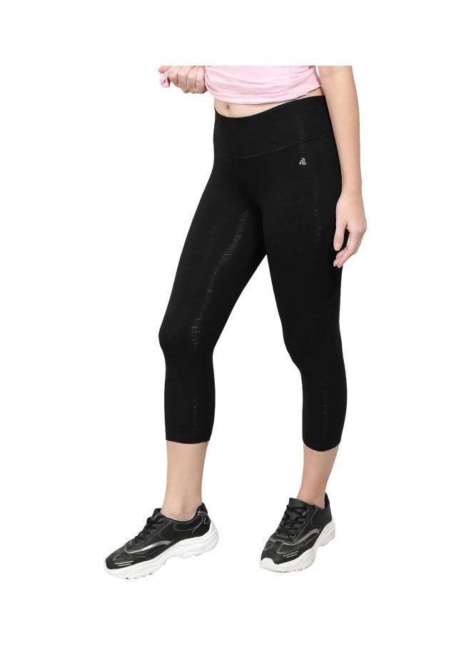 1391 Women Super Combed Cotton Elastane Stretch Slim Fit Capri with Ultra soft Waistband