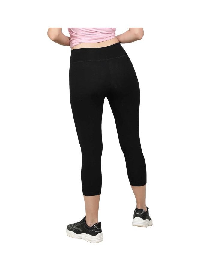 1391 Women Super Combed Cotton Elastane Stretch Slim Fit Capri with Ultra soft Waistband