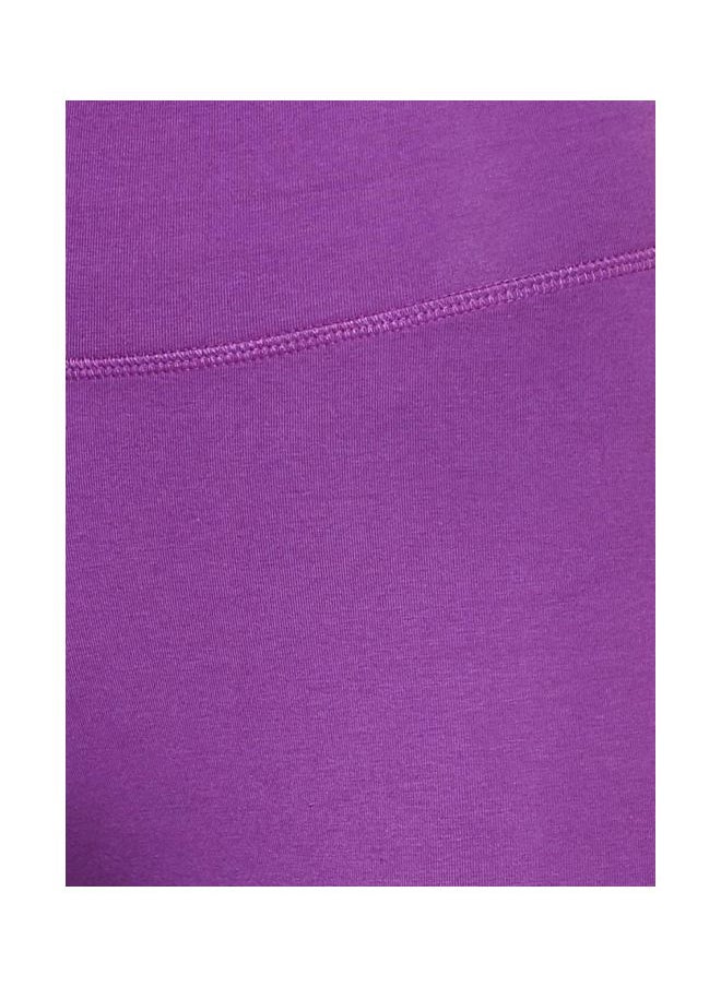 Women Capri Cotton Capri 1391 0105 PG LG Purple Glory/Light Grey Melange Large