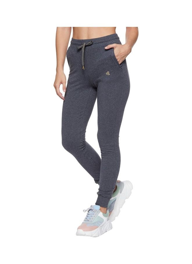 1323 Women Super Combed Cotton Elastane French Terry Slim Fit Joggers with Zipper Pockets