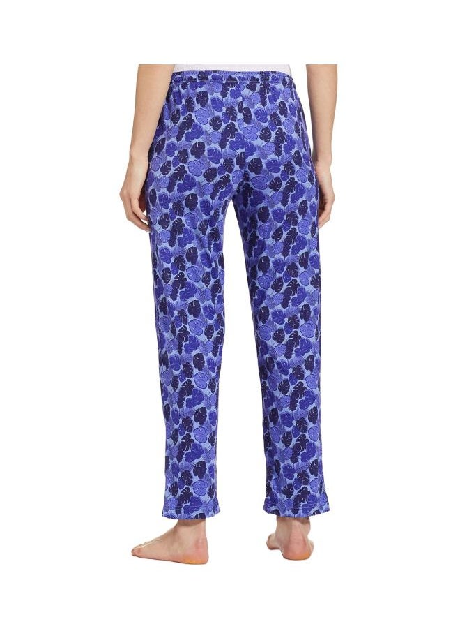 RX09 Women Micro Modal Cotton Relaxed Fit Printed Pyjama with Lace Trim on Pockets