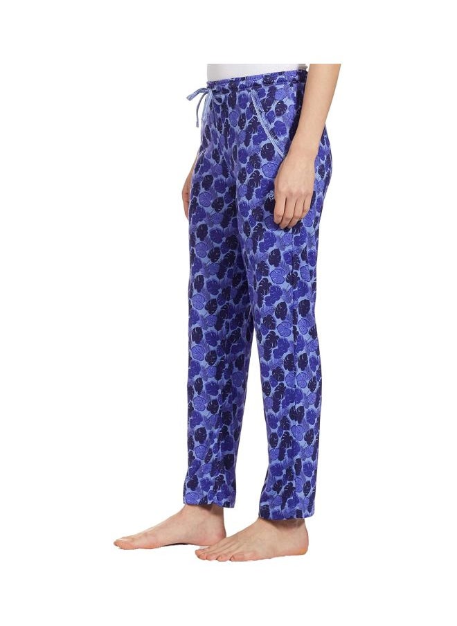 RX09 Women Micro Modal Cotton Relaxed Fit Printed Pyjama with Lace Trim on Pockets