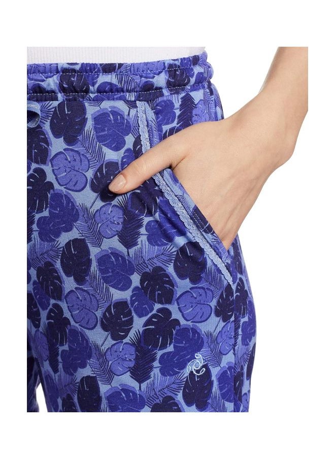 RX09 Women Micro Modal Cotton Relaxed Fit Printed Pyjama with Lace Trim on Pockets