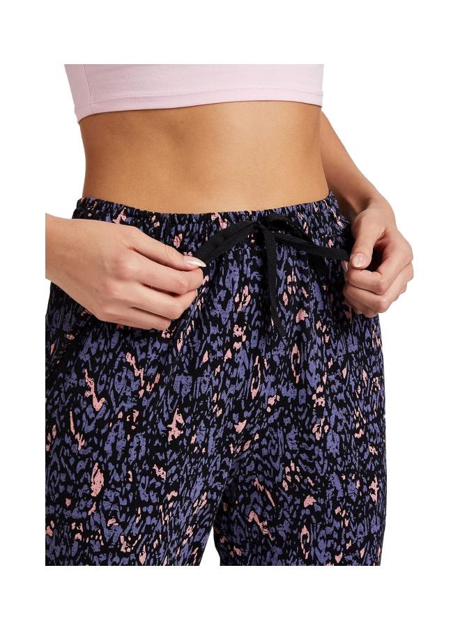 RX09 Women Micro Modal Cotton Relaxed Fit Printed Pyjama with Lace Trim on Pockets