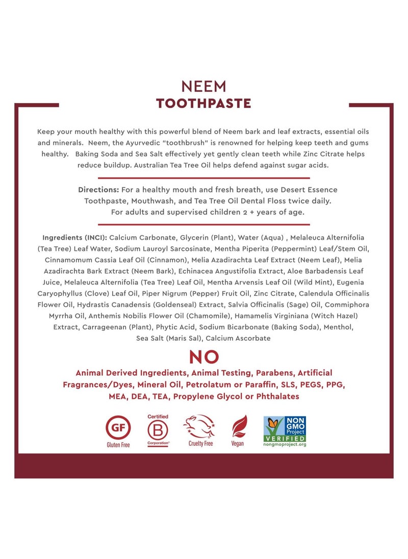 Neem Cinnamint Toothpaste 6.25 Ounce
