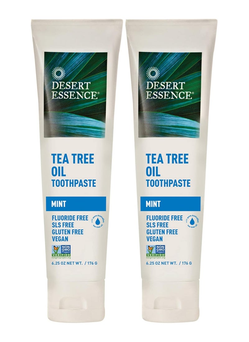 Tea Tree Oil Toothpaste Mint  6.25 Oz Pack of 2