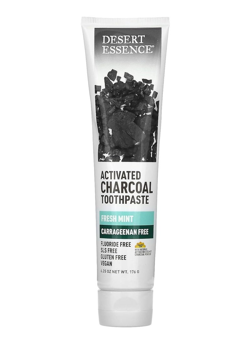 Carrageenan Free Activated Charcoal Toothpaste Fresh Mint 176g