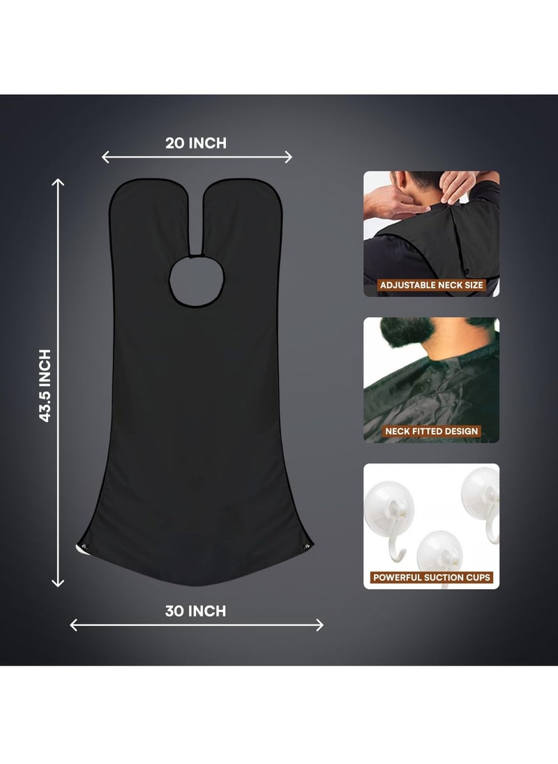 RUBAB MEN Ultimate 3-in-1 Beard Trimming Home Kit for Men | Beard Apron Cloth, Shaper & Face Razor Pen | No Mess, Zero Stress | Best Gift for Him