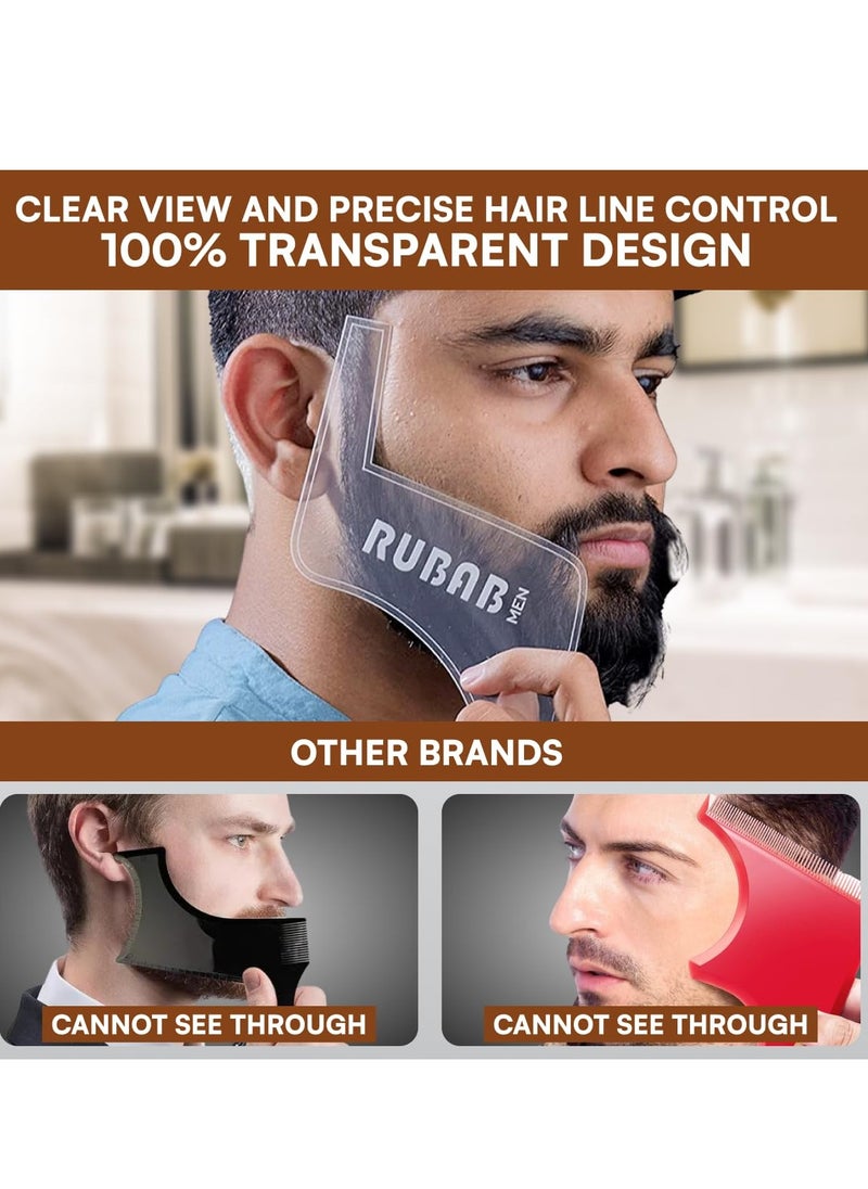 Rubab Men Beard Shaper Tool with Comb & Beard Pen Styler Face Razor for Men | Multi-Use Professional Beard Shaping & Styling Kit at Home | No More Salon Wait