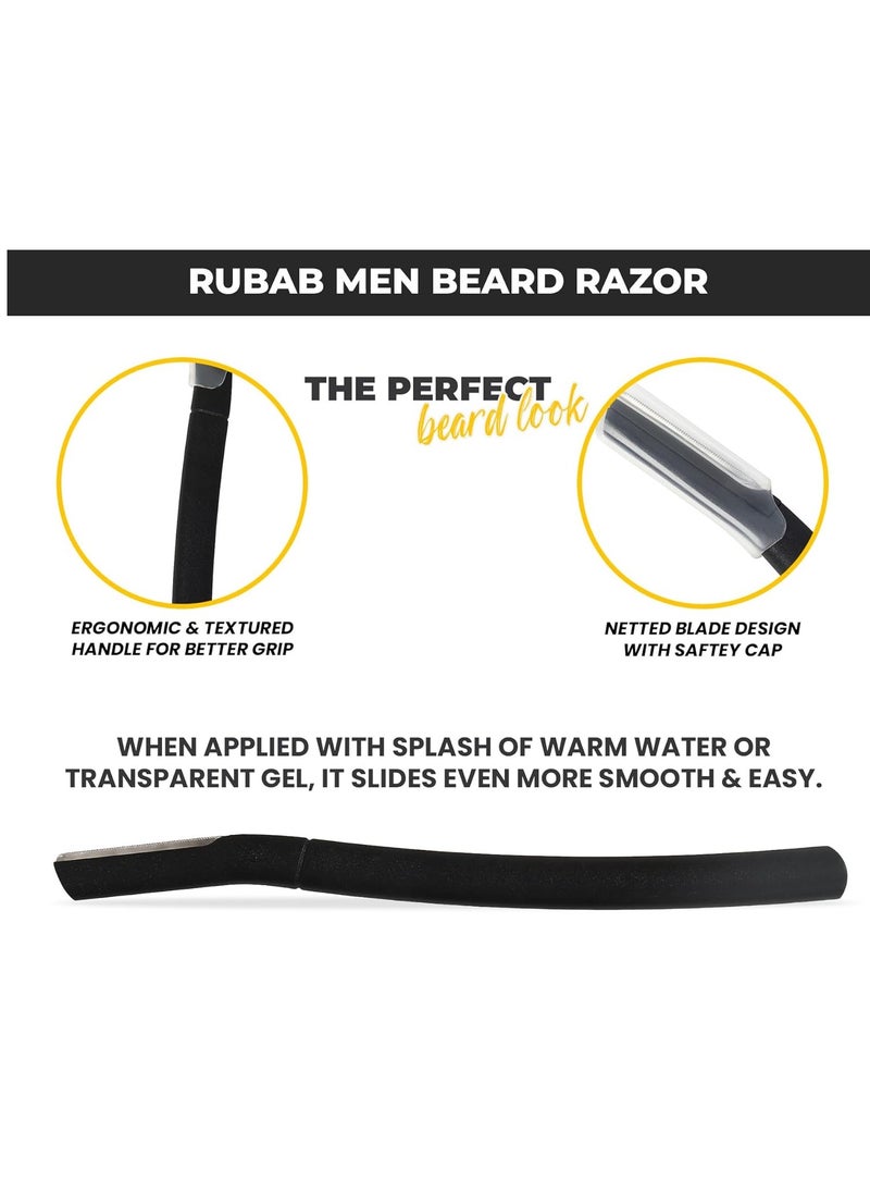 Rubab Men Beard Shaper Tool with Comb & Beard Pen Styler Face Razor for Men | Multi-Use Professional Beard Shaping & Styling Kit at Home | No More Salon Wait