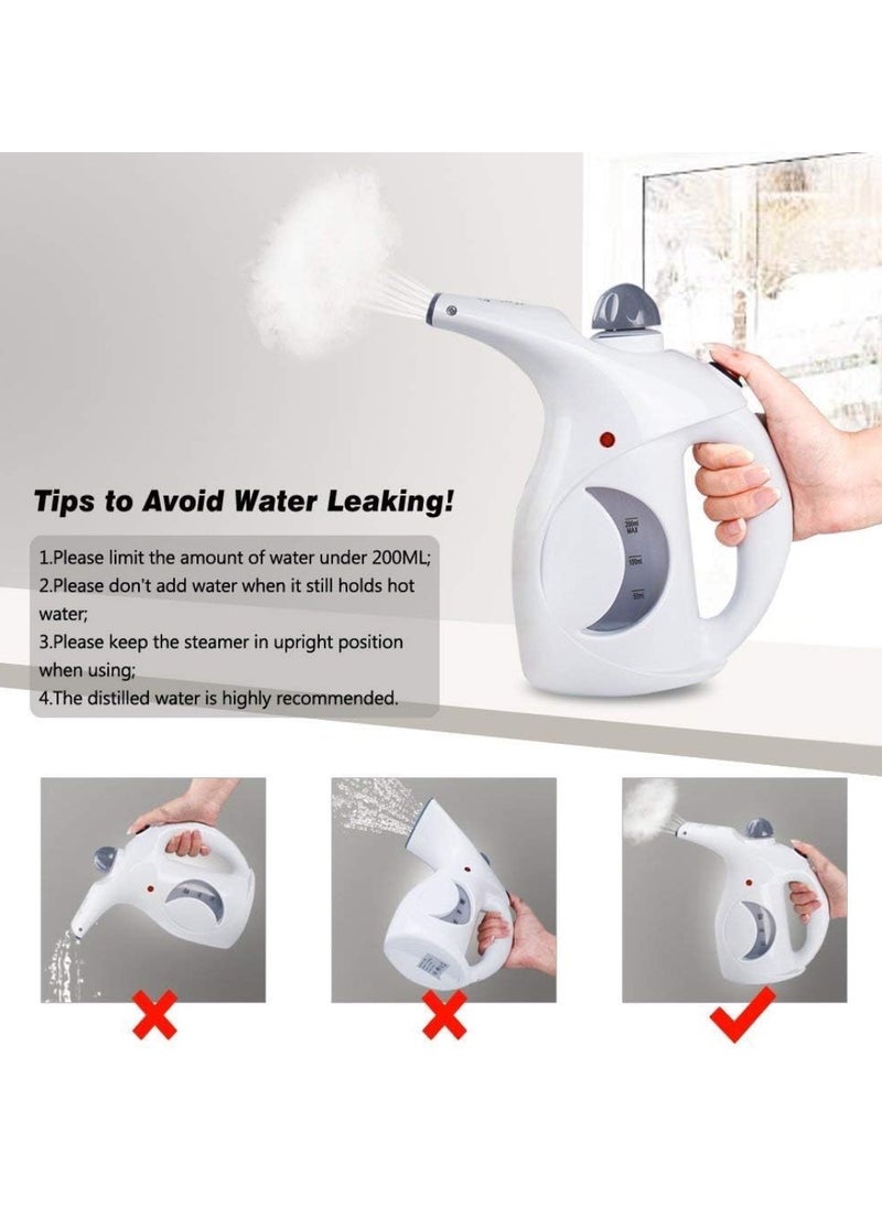 4-in-1 Multi-Purpose Portable Steamer for Face and Clothes – Handheld Facial Steamer, Steam Brush for Garments, Cold and Cough Relief, and Skin Care – Quick Heating, Long Steam Duration, Fabric and Skin Safe