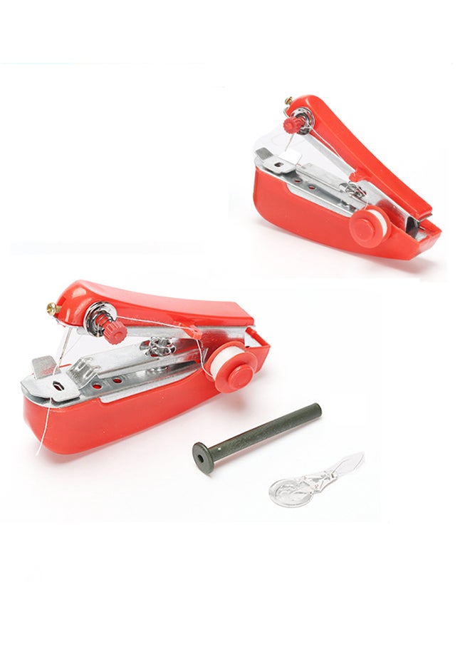 Mini Sewing Machine Manual Portable Convenient Home Essential Red 11x3.8x7.2centimeter Red/White 11x3.8x7.2cm
