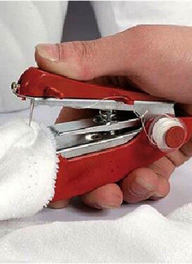 Mini Sewing Machine Manual Portable Convenient Home Essential Red 11x3.8x7.2centimeter Red/White 11x3.8x7.2cm