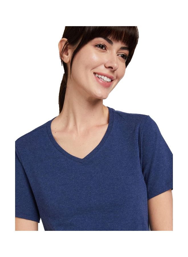 Jockey 1359 Women Super Combed Cotton Elastane Stretch Regular Fit Solid V Neck Half Sleeve T Shirt
