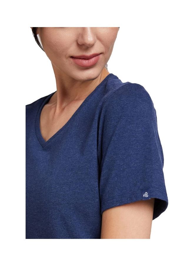 Jockey 1359 Women Super Combed Cotton Elastane Stretch Regular Fit Solid V Neck Half Sleeve T Shirt