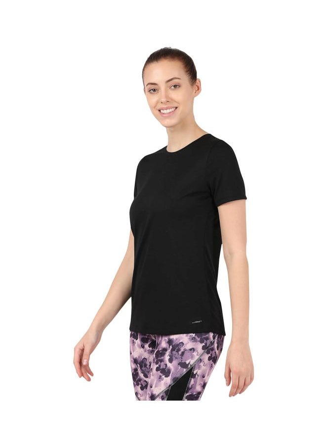 Jockey MW71 Women Microfiber Round Neck Relaxed Fit T Shirt with StayDry and StayFresh Treatment