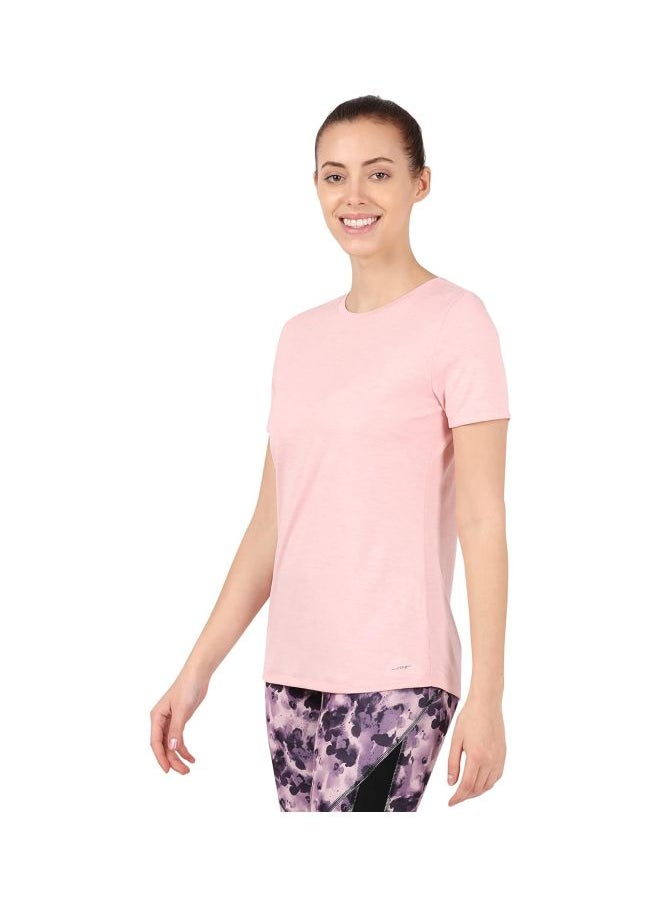 Jockey MW71 Women Microfiber Round Neck Relaxed Fit T Shirt with StayDry and StayFresh Treatment