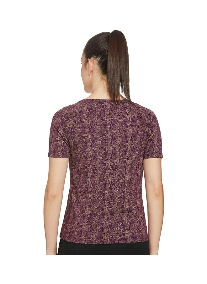 Jockey AW13 Women Micro Modal Cotton Relaxed Fit Printed Round Neck Half Sleeve T Shirt