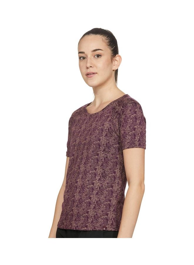 Jockey AW13 Women Micro Modal Cotton Relaxed Fit Printed Round Neck Half Sleeve T Shirt