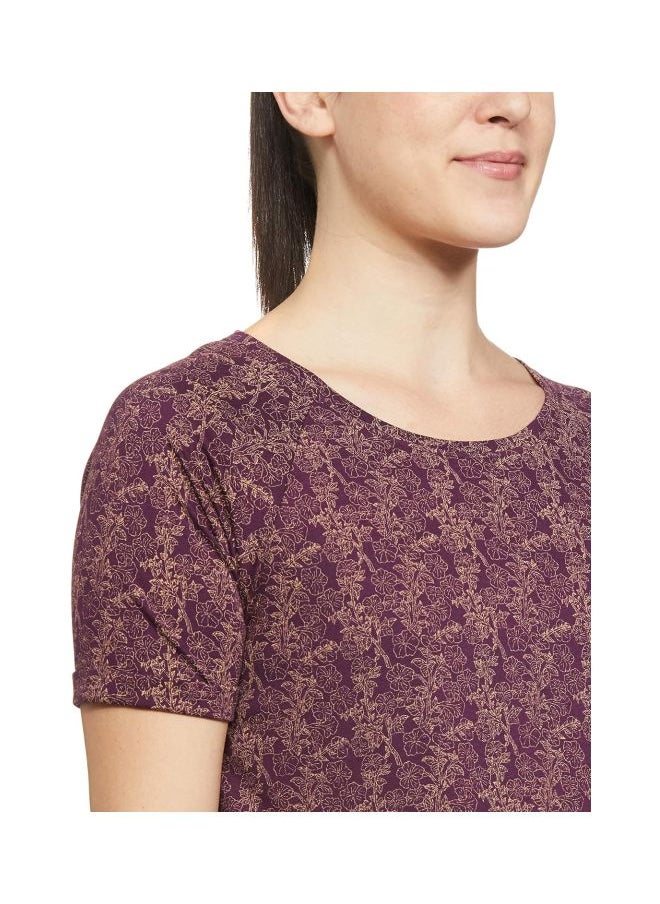 Jockey AW13 Women Micro Modal Cotton Relaxed Fit Printed Round Neck Half Sleeve T Shirt
