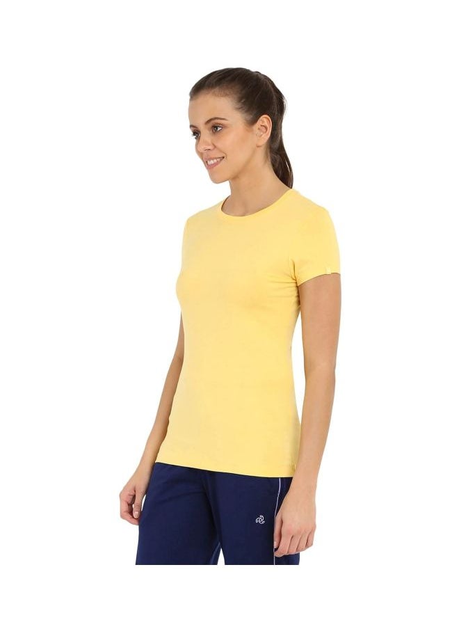 Jockey Women Cotton Round Neck T Shirt 1515 0105 BACRM Banana Cream Large
