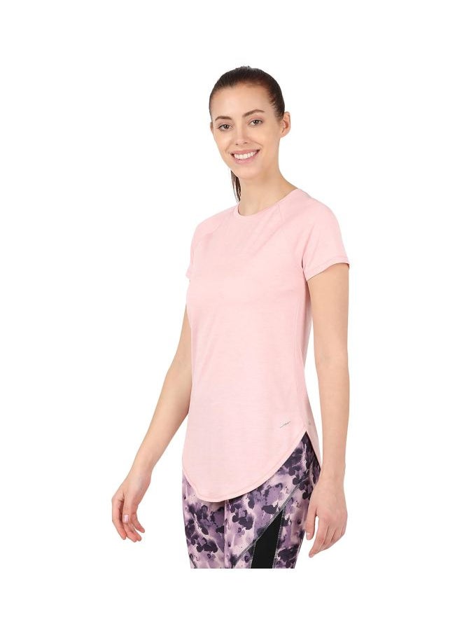 Jockey MW62 Women Microfiber Fabric Relaxed Fit Solid Curved Hem Styled Half Sleeve T Shirt with Stay Fresh Treatment
