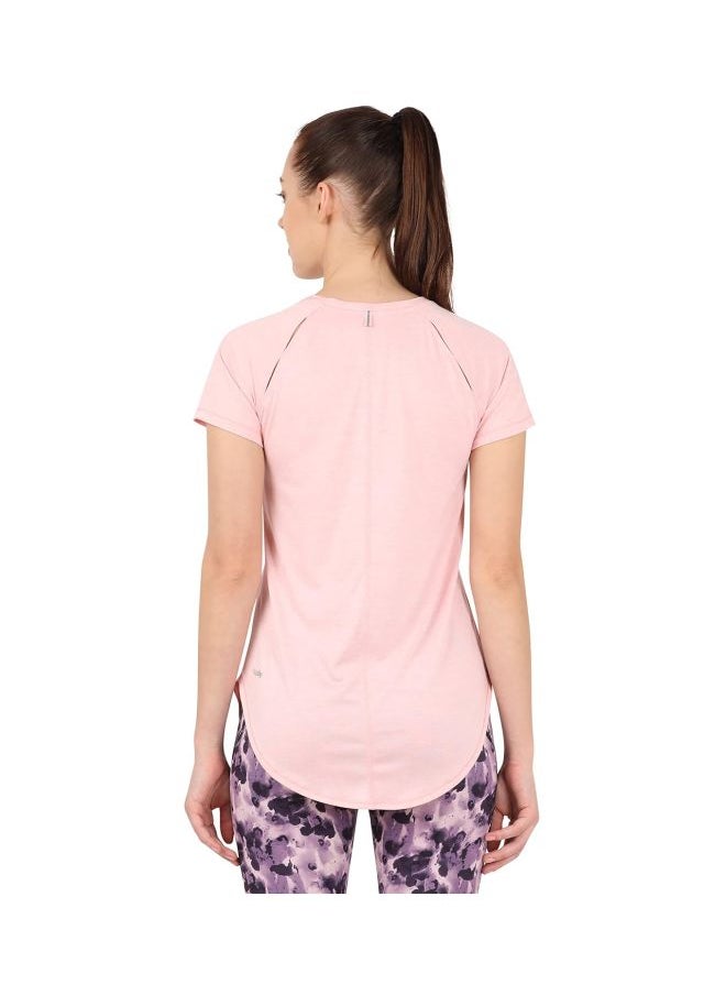 Jockey MW62 Women Microfiber Fabric Relaxed Fit Solid Curved Hem Styled Half Sleeve T Shirt with Stay Fresh Treatment