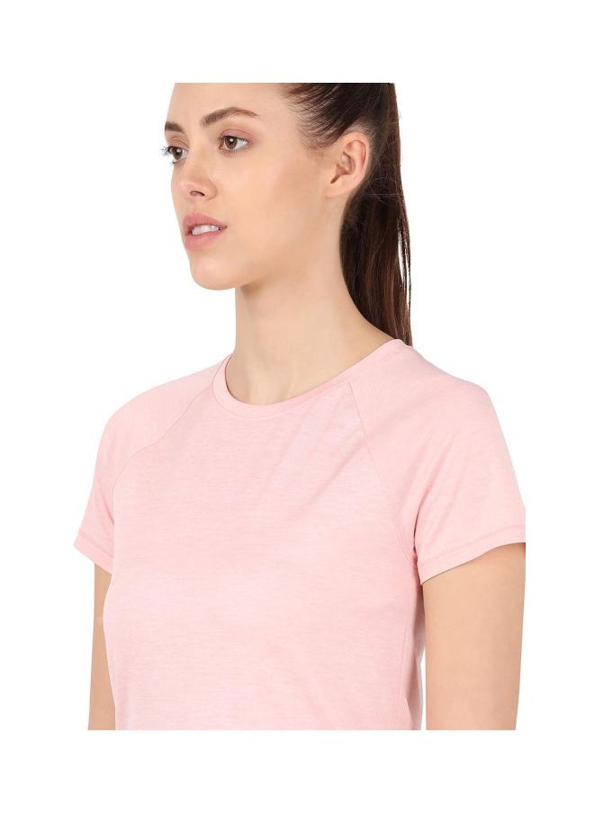 Jockey MW62 Women Microfiber Fabric Relaxed Fit Solid Curved Hem Styled Half Sleeve T Shirt with Stay Fresh Treatment
