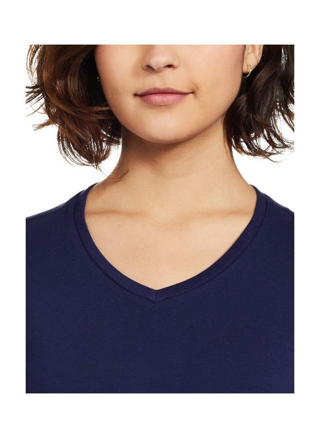 Jockey 1359 Women Super Combed Cotton Elastane Stretch Regular Fit Solid V Neck Half Sleeve T Shirt