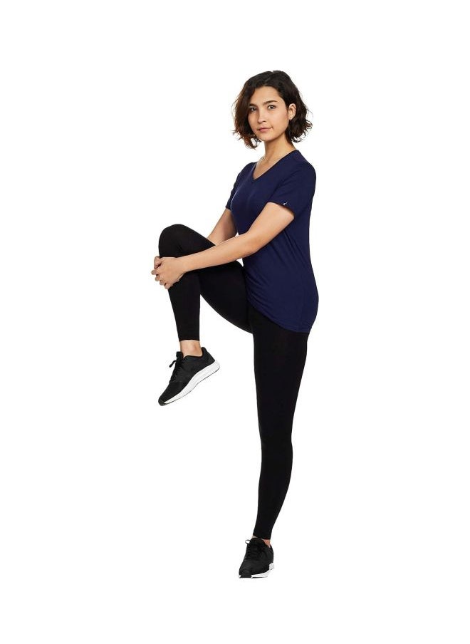 Jockey 1359 Women Super Combed Cotton Elastane Stretch Regular Fit Solid V Neck Half Sleeve T Shirt