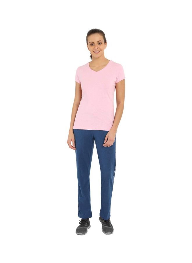 Jockey 1359 Women Super Combed Cotton Elastane Stretch Regular Fit Solid V Neck Half Sleeve T Shirt