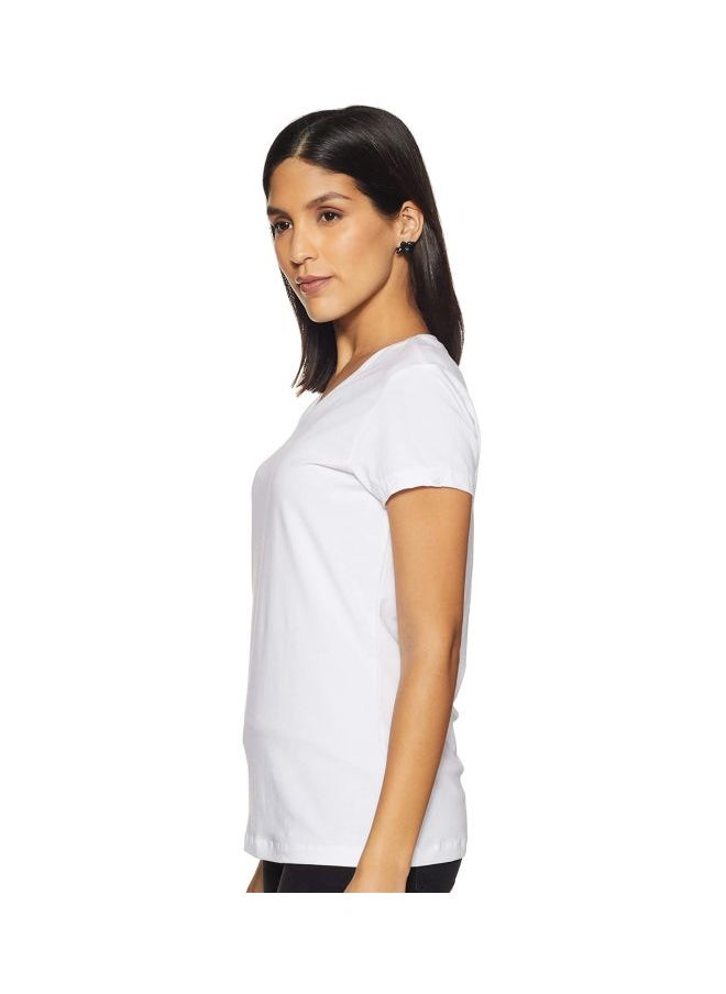 Jockey 1359 Women Super Combed Cotton Elastane Stretch Regular Fit Solid V Neck Half Sleeve T Shirt