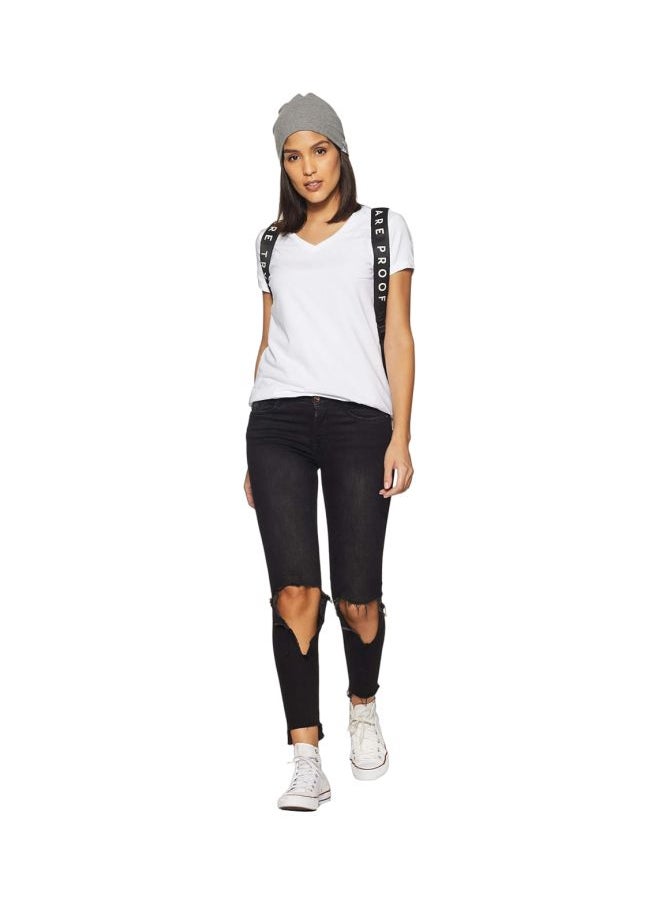 Jockey 1359 Women Super Combed Cotton Elastane Stretch Regular Fit Solid V Neck Half Sleeve T Shirt