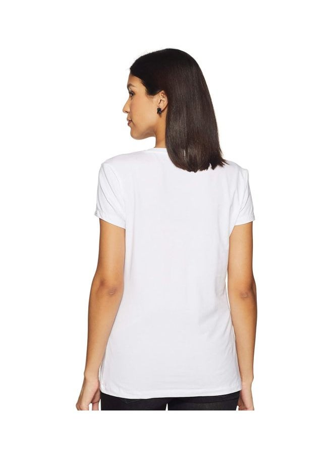 Jockey 1359 Women Super Combed Cotton Elastane Stretch Regular Fit Solid V Neck Half Sleeve T Shirt