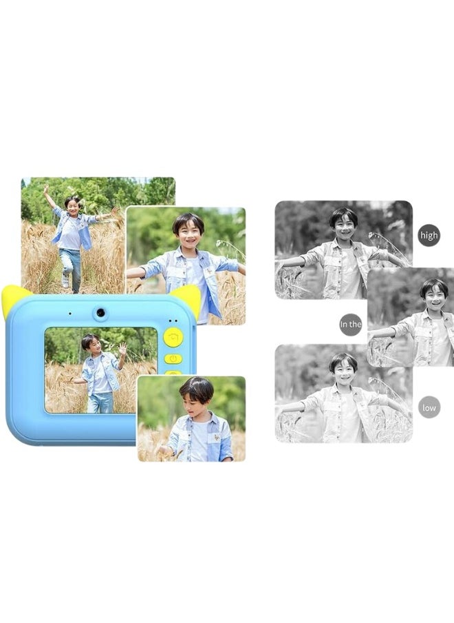 Instant Print Camera for Kids – 48MP, 2.4” IPS Screen, Ink-Free Thermal Printing, Includes 3 Rolls of Paper  Up to 32G Memory Card