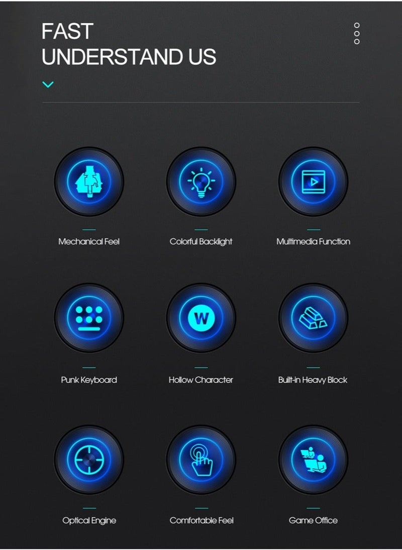 Typewriter Style Mechanical Gaming Keyboard and Mouse Combo RGB Backlit Wired with Switch Retro Round Keycap 104 Keys Keyboard  Cool Light Up Keyboard and Mouse for Gaming,Work,Mac,PC,Windows