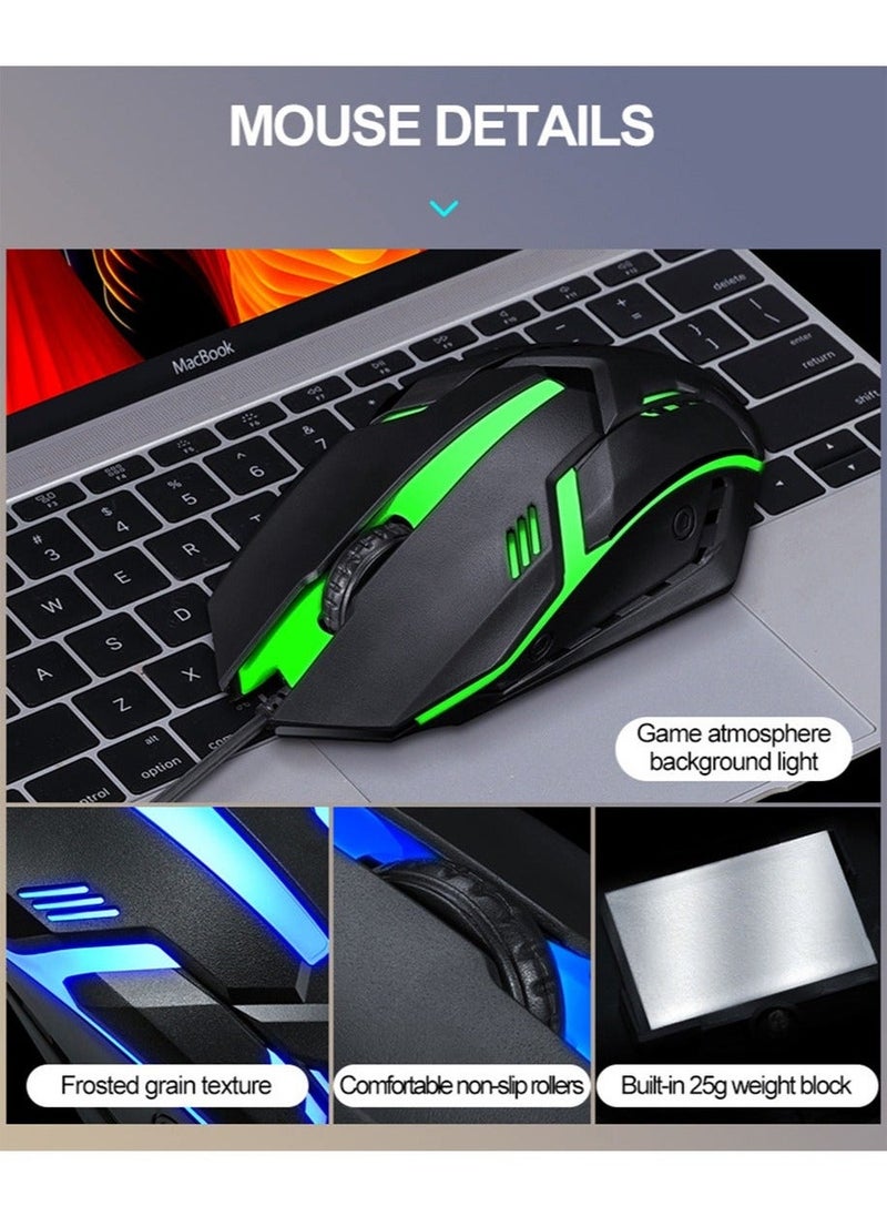 Typewriter Style Mechanical Gaming Keyboard and Mouse Combo RGB Backlit Wired with Switch Retro Round Keycap 104 Keys Keyboard  Cool Light Up Keyboard and Mouse for Gaming,Work,Mac,PC,Windows