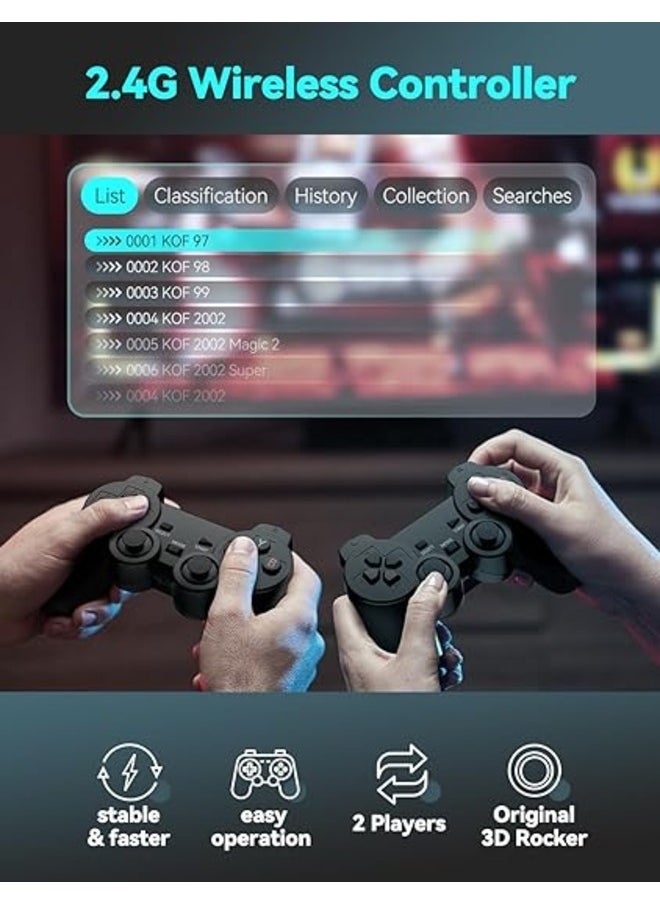 Wireless Gaming Console with Built-in 9 Emulators 20,000+ Games, 4K HDMI Output, and 2.4GHz Wireless Controller,Plug and Play Video Games for TV (64 G)