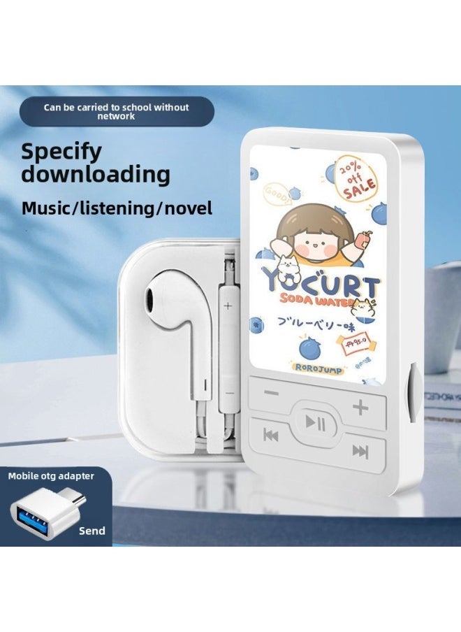 Students Listen To Music Mp3 Walkman High School Students Boys And Girls Mini Portable Sports Music Player-Body Color:A1 Big Eared Dog-Memory Capacity:External Sound Version 32g Can Save 8000 Songs + 4-piece Set