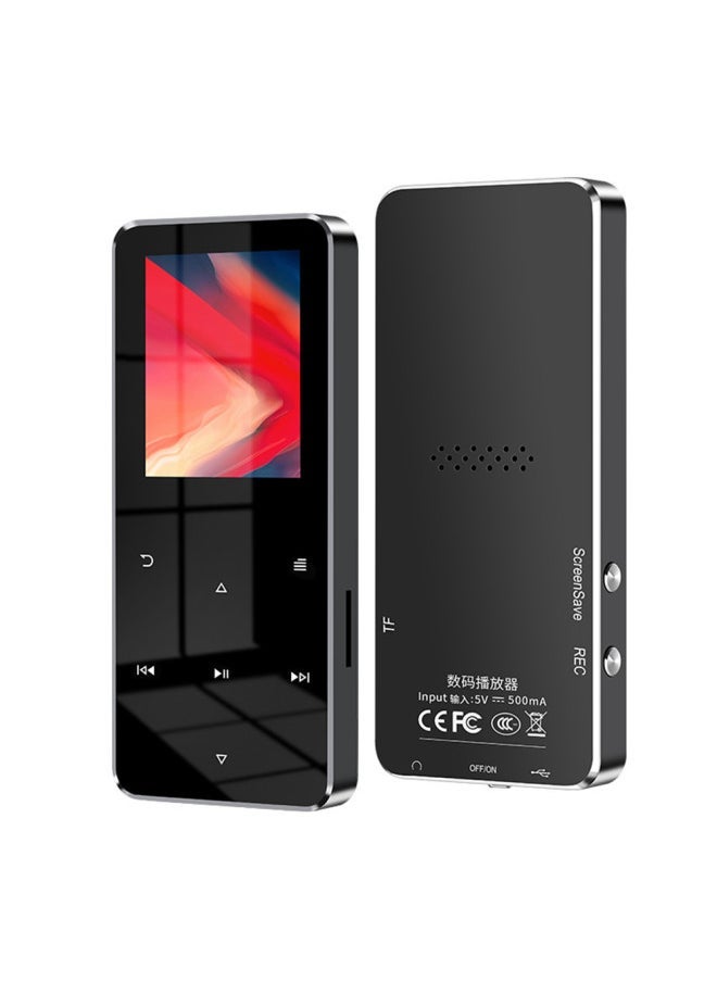 Batch Metal Bluetooth MP3 Student Walkman MP4 Lossless Music Player Touch Screen Recording Insertable Card-Body Color:Blue [metal Touch + Bluetooth] Version-Memory Capacity:Single Machine + Plug 128g Card (no Fm + Bluetooth + Dictionary + External) [headphones + Data Cable + Packaging]