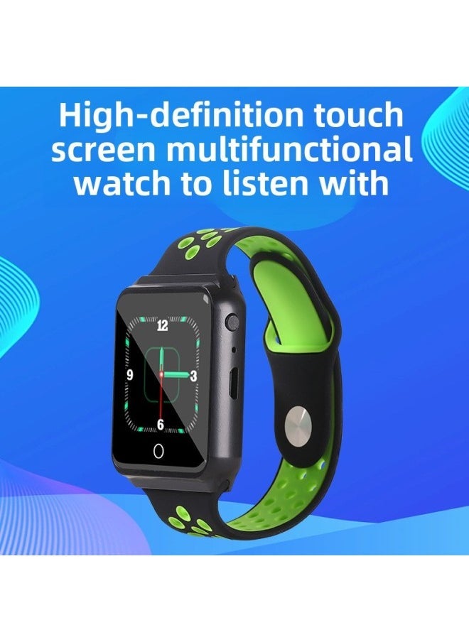 Watch Bluetooth MP3 Student English Walkman Music Player Touch Screen Metal Mp4 Pedometer FM-Body Color:Black-Memory Capacity:8GB