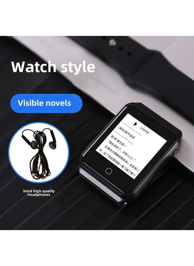 Watch Bluetooth MP3 Student English Walkman Music Player Touch Screen Metal Mp4 Pedometer FM-Body Color:Black-Memory Capacity:8GB