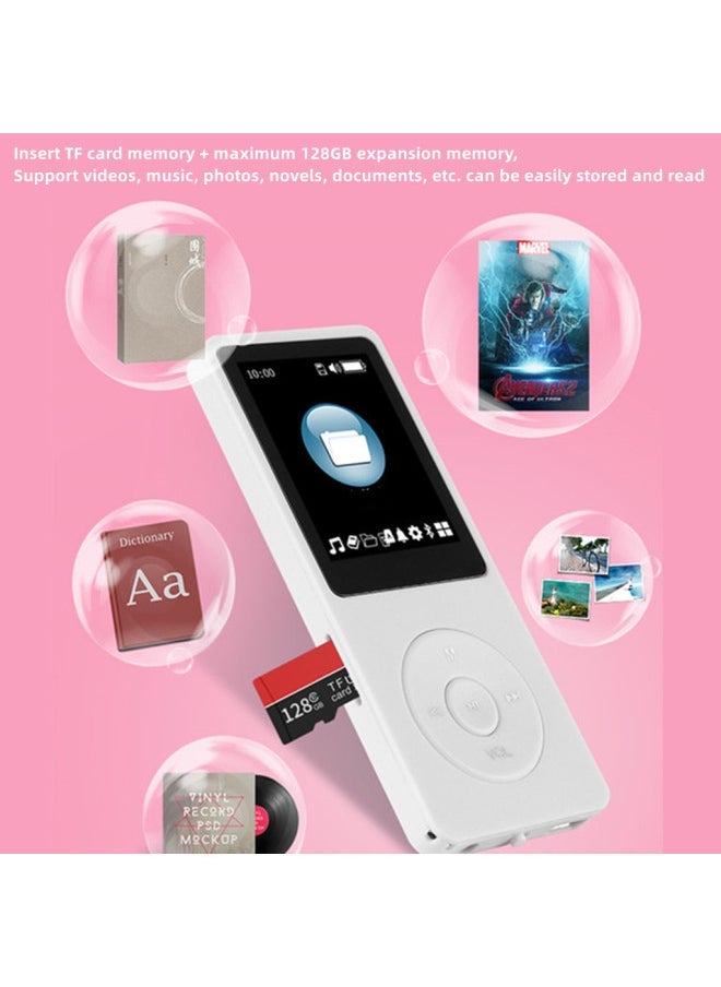 Edition Card Mp3 Bluetooth MP4 Student Walkman Music Player Recording External Dictionary-Body Color:White [english Version] Dictionary + Bluetooth Function-Memory Capacity:Single Machine + Plug 16g Card [usb Cable + Headphones + Manual + Packaging Box]