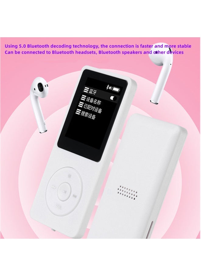 Edition Card Mp3 Bluetooth MP4 Student Walkman Music Player Recording External Dictionary-Body Color:White [english Version] Dictionary + Bluetooth Function-Memory Capacity:Single Machine + Plug 16g Card [usb Cable + Headphones + Manual + Packaging Box]