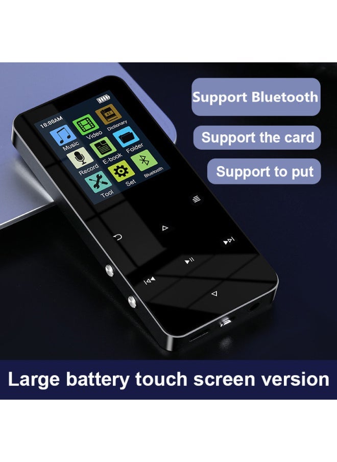 Batch Metal Bluetooth MP3 Student Walkman MP4 Lossless Music Player Touch Screen Recording Insertable Card-Body Color:Blue [metal Touch + Bluetooth] Version-Memory Capacity:Single Machine + Plug In 64g Card (no Fm + Bluetooth + Dictionary + External) [headphones + Data Cable + Packaging]