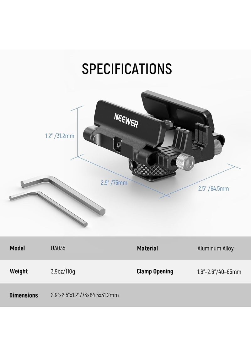 NEEWER Mount Bracket SSD Holder with Cold Shoe Clamp, 1.6