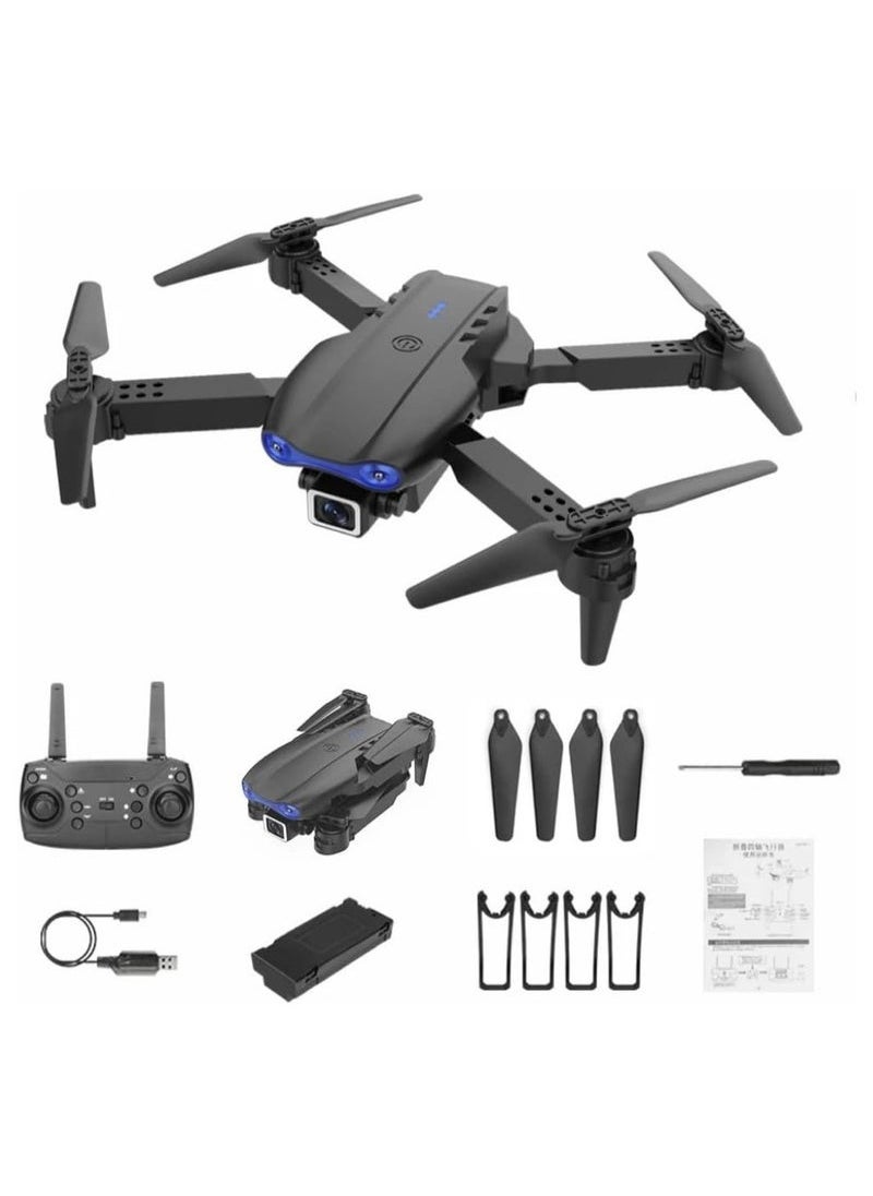 E99 Pro Foldable RC Drone with Dual 4K HD Camera – FPV Live Video Quadcopter for Adults & Kids – WiFi Remote Control with Headless Mode, Altitude Hold, One-Key Start/Landing, and 2 Rechargeable Batteries – Beginner-Friendly Drone Toy for Aerial Photography & Fun Flights